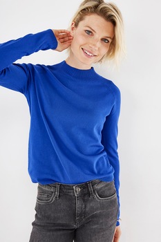 Mexx, Pulover tricotat fin cu maneci raglan, Albastru royal Mexx, Pulover tricotat fin cu maneci raglan, Albastru royal