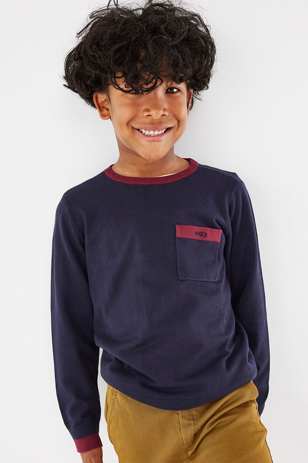 Mexx, Pulover cu buzunar aplicat, Bleumarin