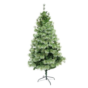 Brad artificial de Craciun tip pin, pentru interior/exterior, inaltime 150 cm, diametru 92 cm, 400 ramuri, Flippy, verde, suport metalic inclus Brad artificial de Craciun tip pin, pentru interior/exterior, inaltime 150 cm, diametru 92 cm, 400 ramuri, Flippy, verde, suport metalic inclus