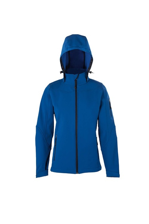 Jacheta softshell cu gluga HRM, Poliester, Albastru roial, 3XL