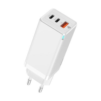 Incarcator de retea, Baseus GaN Mini Quick, CCGAN-B02, USB si 2 x USB-C, EU, Quick Charge, 65W, Universal, Alb Incarcator de retea, Baseus GaN Mini Quick, CCGAN-B02, USB si 2 x USB-C, EU, Quick Charge, 65W, Universal, Alb