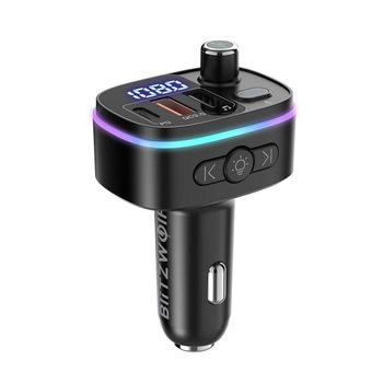 Incarcator Auto BlitzWolf BW-BC2 cu functie de Modulator FM, RGB, Bluetooth 5.0, USB-C si 2x USB 2.0, Quick Charge 3.0, Negru Incarcator Auto BlitzWolf BW-BC2 cu functie de Modulator FM, RGB, Bluetooth 5.0, USB-C si 2x USB 2.0, Quick Charge 3.0, Negru