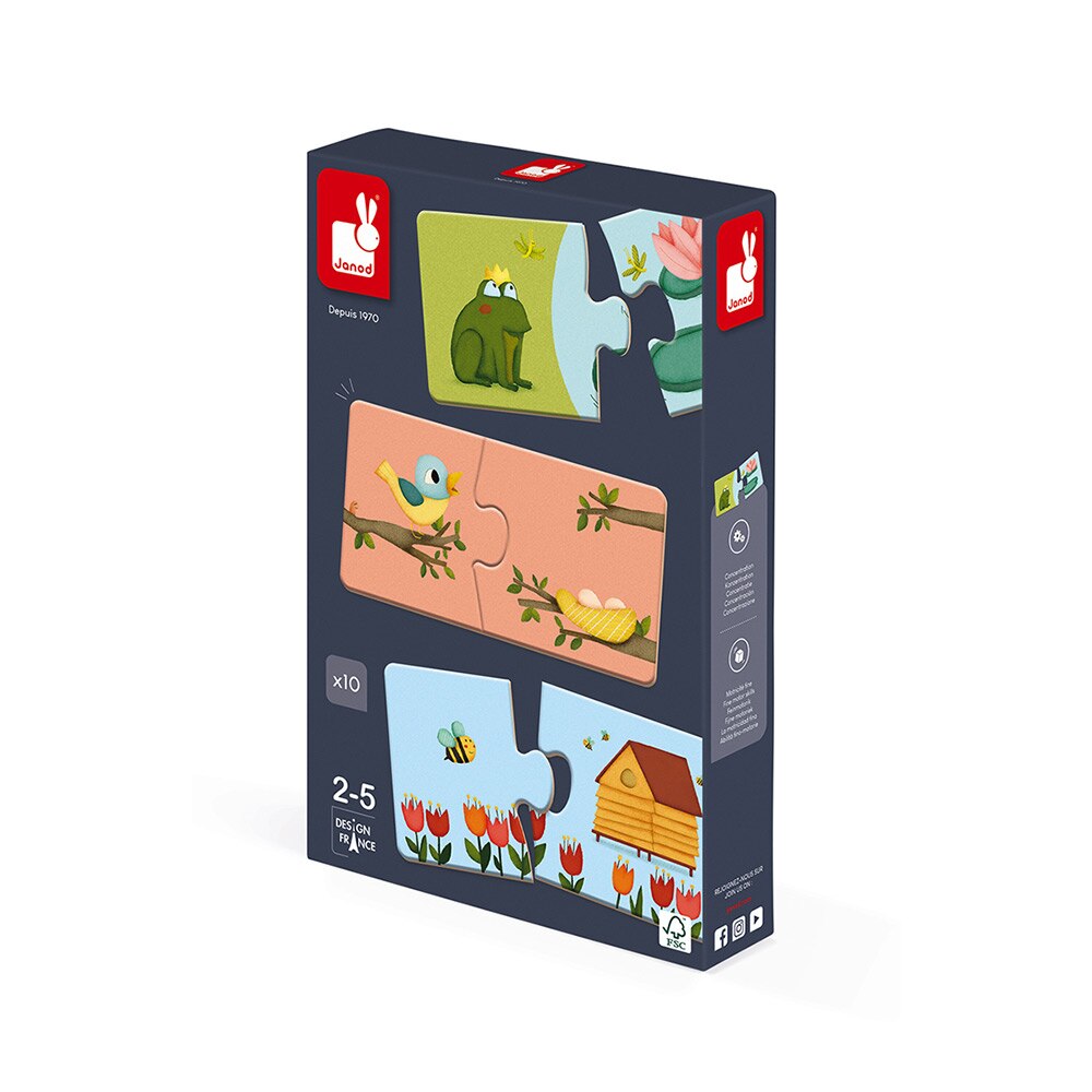 Puzzle Domino, Janod, 20 piese, 2 ani+