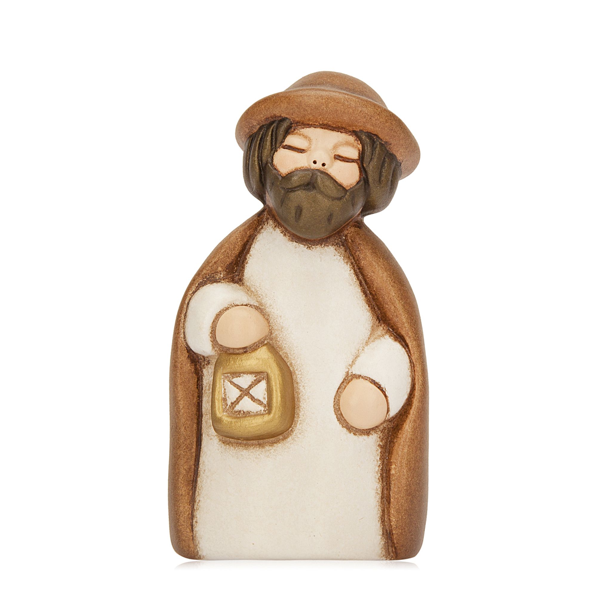 Figurina, Sfantul Iosif, ceramica THUN, maro, 9 cm