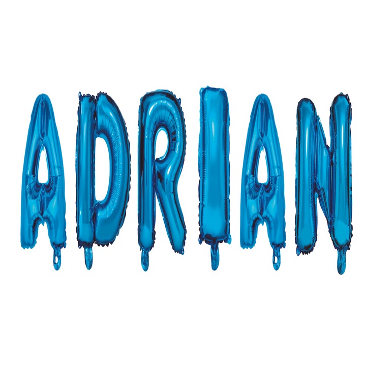 OEM Lufi betűkészlet, Adrian név, Kék, 40 cm