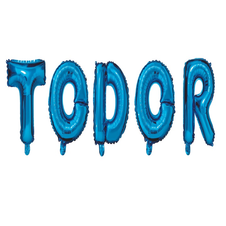 OEM Lufi betűkészlet, Todor név, kék, 40 cm