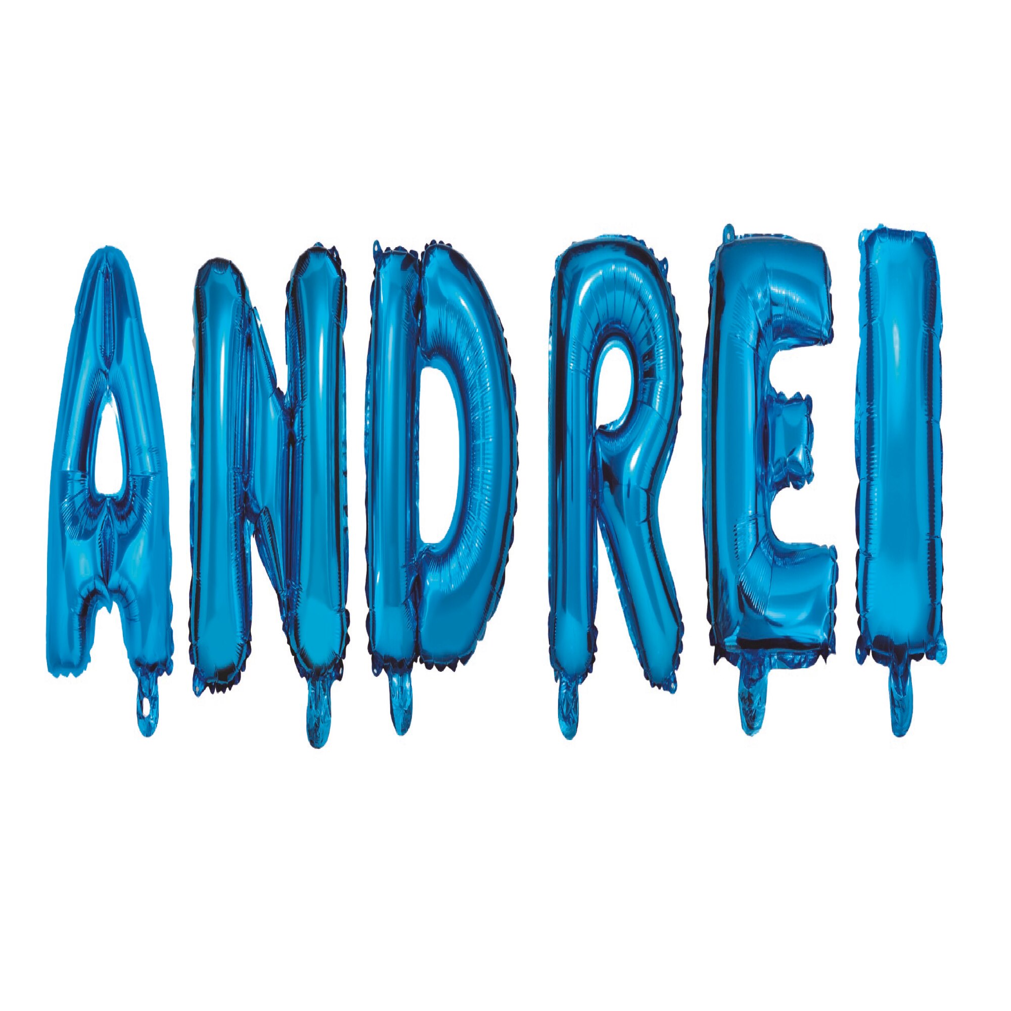 Set Baloane Litere Nume Andrei , Albastru , 40Cm