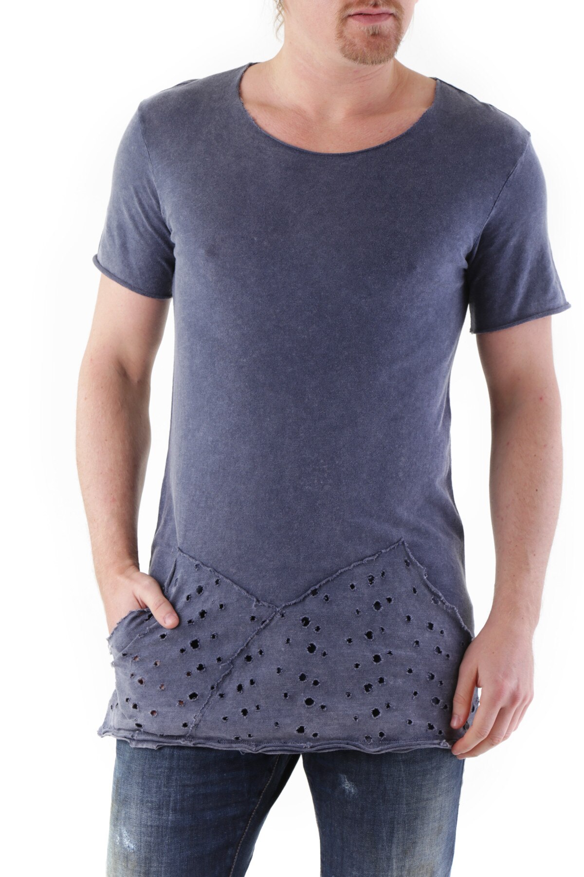 Tricou Barbati, Absolut Joy, 9708279, Logo, Albastru, M INTL