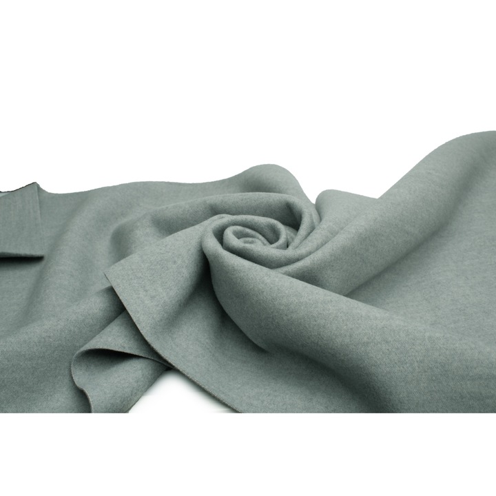 Material tesut, tip Petersham, lana artificiala, Melanj Gri deschis, 50 cm x 150 cm