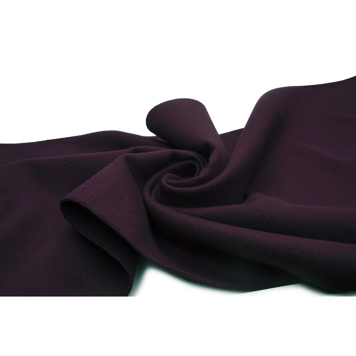 Material tesut, tip Petersham, lana artificiala, Pruna, 50 cm x 150 cm