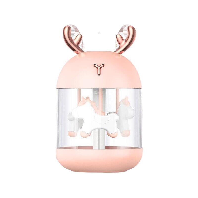 Difuzor de ulei esential, aromaterapie, purificator de aer, rezervor 300ML, cu iluminat, 3 Caluti, Rose