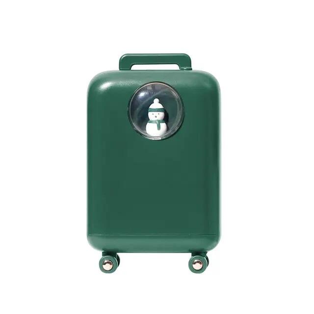 Difuzor de ulei esential, aromaterapie, purificator de aer, rezervor 210ML, cu iluminat, Troler si Mos Craciun, Verde