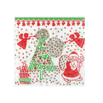 Pachet Servetele de Craciun Decorative de Masa 20 Buc Ingeri la Bradul Mosului Pachet Servetele de Craciun Decorative de Masa 20 Buc Ingeri la Bradul Mosului