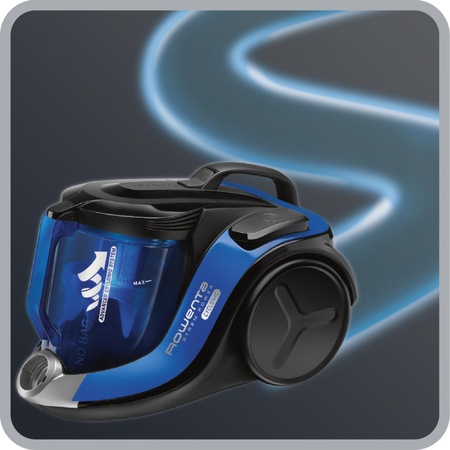 Aspirator fara sac X-Trem Power 3A Rowenta RO6941EA, 2.5 l, Tub telescopic din metal, 750 W, Filtru de inalta eficienta, Albastru