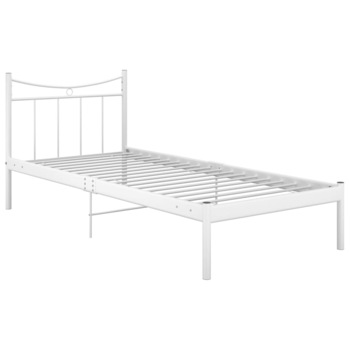 Cadru de pat, alb, 90x200 cm, metal si placaj 324793 Cadru de pat, alb, 90x200 cm, metal si placaj 324793