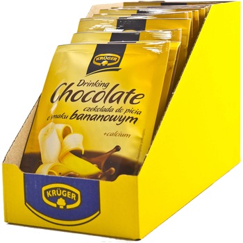 Ciocolata calda Kruger cu aroma de banana, 20 pliculete x 25g Ciocolata calda Kruger cu aroma de banana, 20 pliculete x 25g