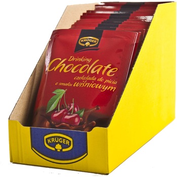 Ciocolata calda Kruger cu aroma de cirese, 20 pliculete x 25g Ciocolata calda Kruger cu aroma de cirese, 20 pliculete x 25g