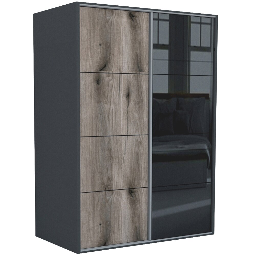 Dressing Genarom LEX A, Stejar Monastery / Negru Lucios L, 201 x 240 x 66 cm