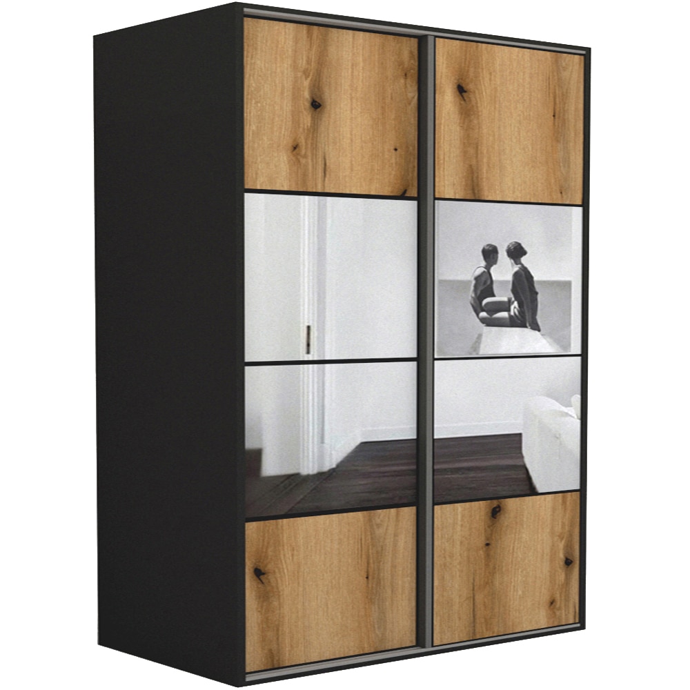 Dressing Genarom LEX A, Stejar Wotan / Oglinda M, 201 x 240 x 66 cm