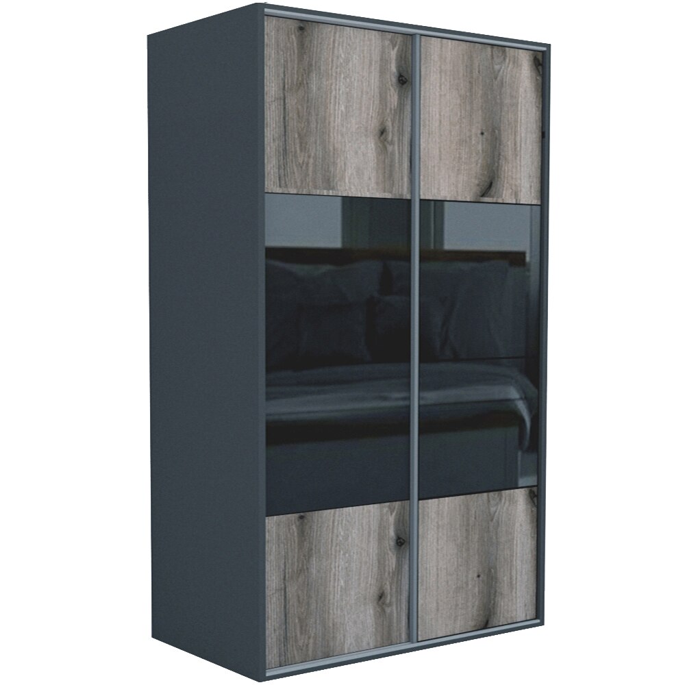 Dressing Genarom LEX B, Stejar Monastery / Negru Lucios M, 181 x 240 x 66 cm