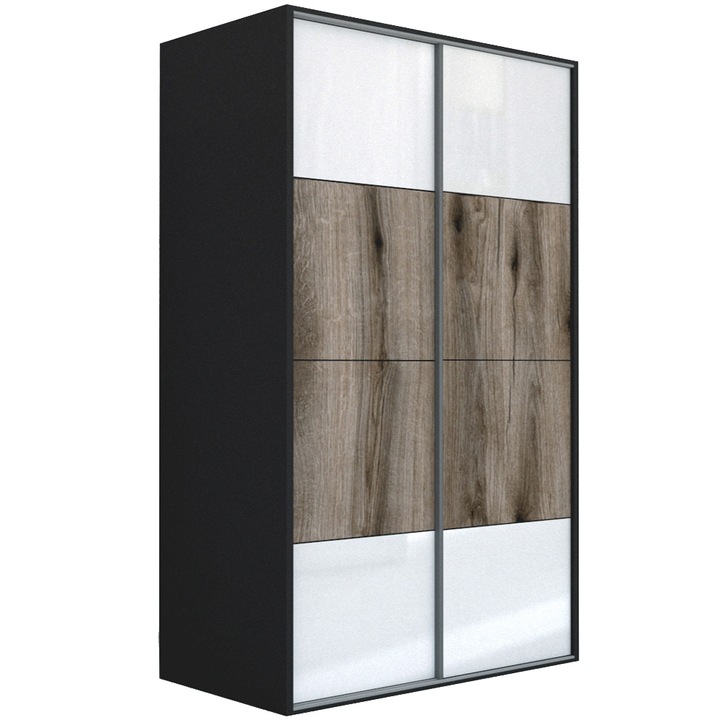 Dressing Genarom LEX A, Gri Lucios / Stejar Monastery M, 181 x 240 x 66 cm