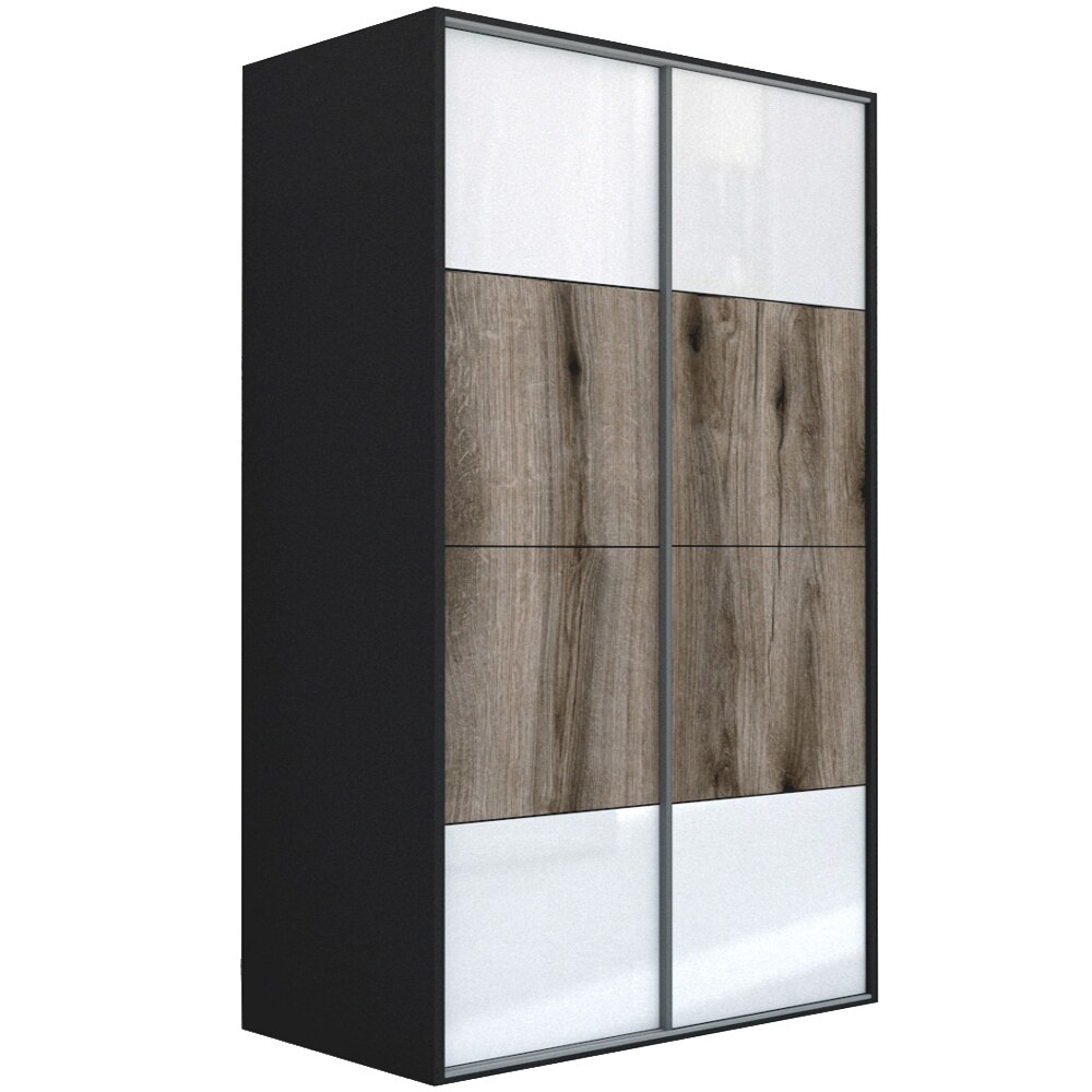 Dressing Genarom LEX C, Gri Lucios / Stejar Monastery M, 181 x 240 x 66 cm