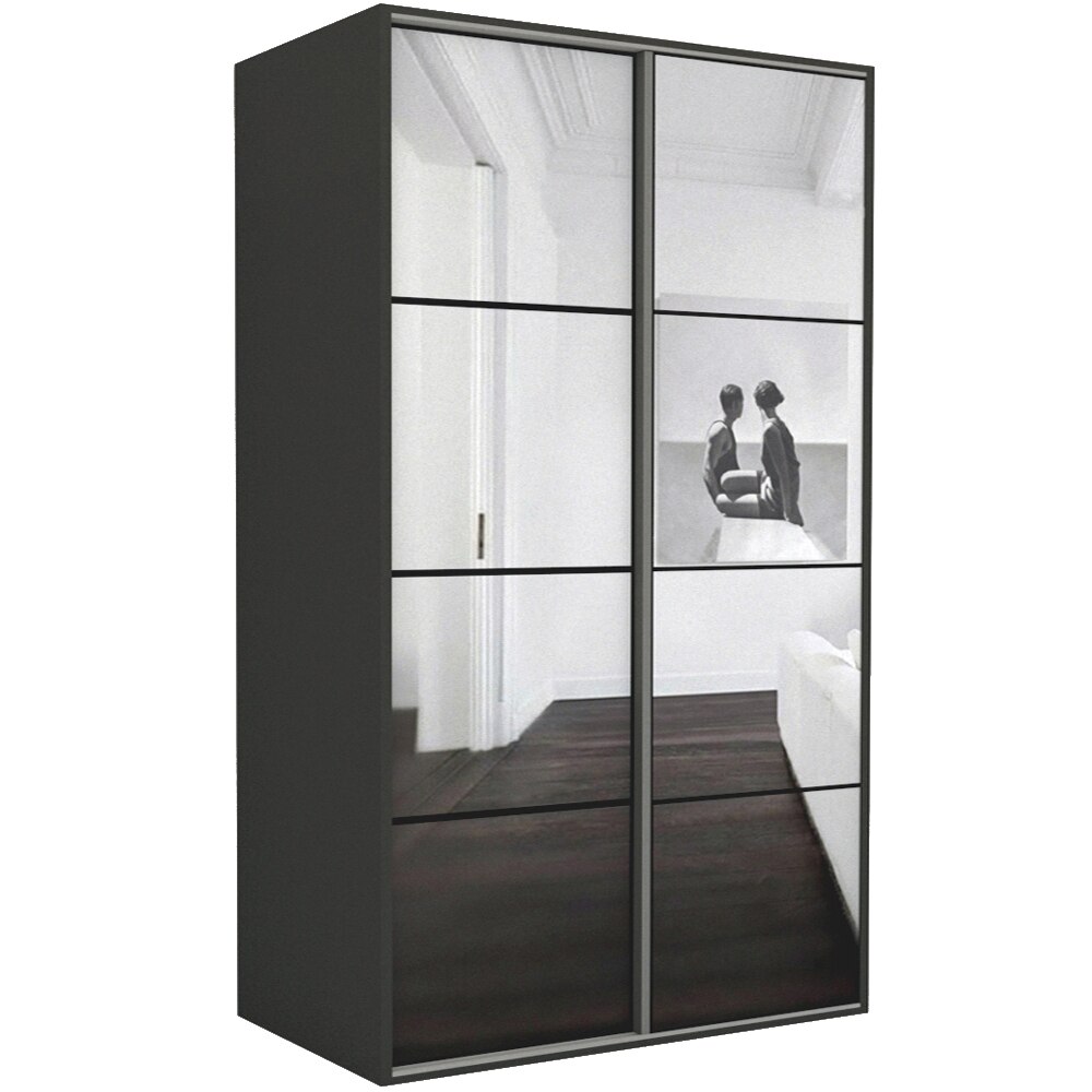 Dressing Genarom LEX C, Gri / Oglinda, 181 x 240 x 66 cm