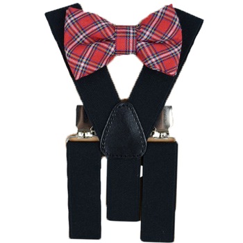Set doua piese bretele si papion pentru baieti Topgal 090215W-1, Negru Set doua piese bretele si papion pentru baieti Topgal 090215W-1, Negru