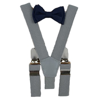 Set doua piese bretele si papion pentru baieti Topgal 090215V-1, Gri Set doua piese bretele si papion pentru baieti Topgal 090215V-1, Gri