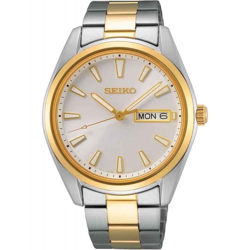 Ceas barbatesc Seiko SUR446P1 Quartz Argintiu, Auriu