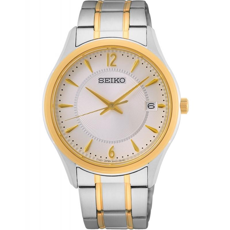 Ceas barbatesc Seiko SUR468P1 Quartz Argintiu, Auriu