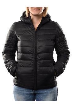 Jacheta matlasata cu gluga, Kappa, Logo Avera, Negru matlasat Jacheta matlasata cu gluga, Kappa, Logo Avera, Negru matlasat