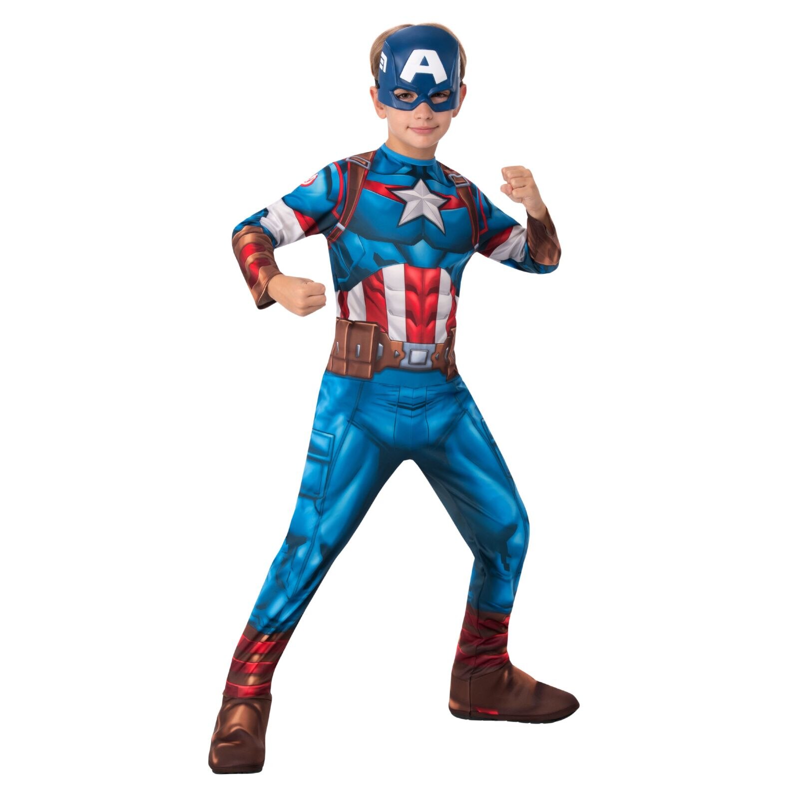 Costum Captain America pentru baieti - Marvel Avangers, 9 - 10 ani, 152 cm