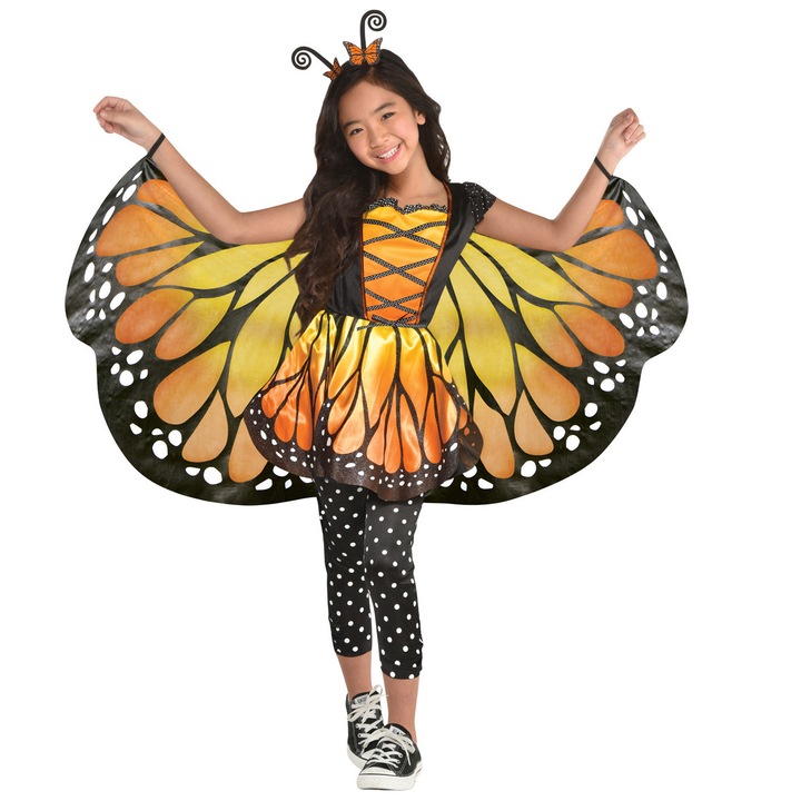 Pillangó farsangi jelmez szárnyakkal Monarch lányok 4-6 év 120cm (5-6 év)