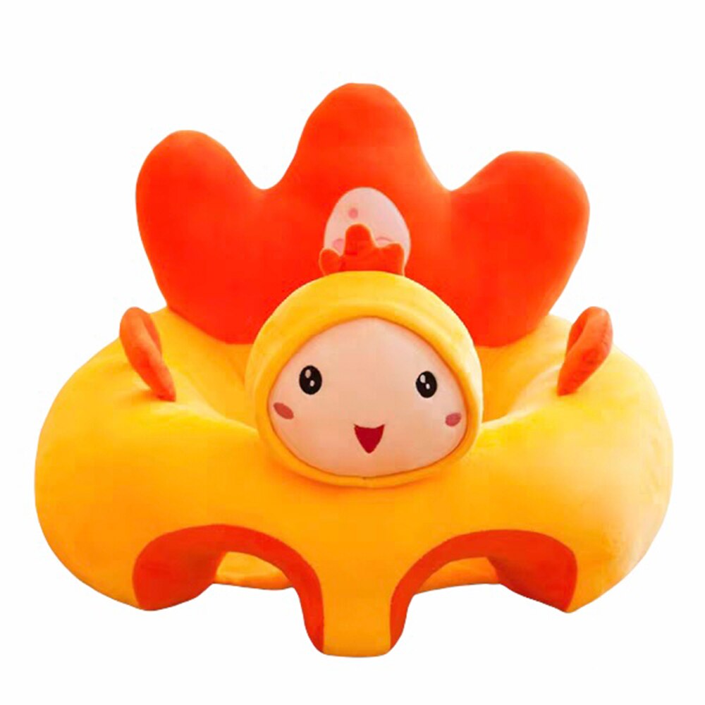 Fotoliu din plus cu spatar si suport de picioare, Puisor, 55x55 cm, Galben, FPS-06