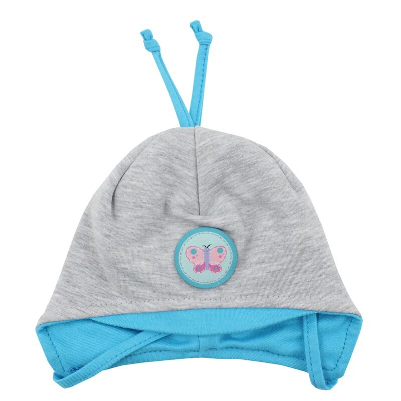 Caciulita, bumbac, gri cu fluturas