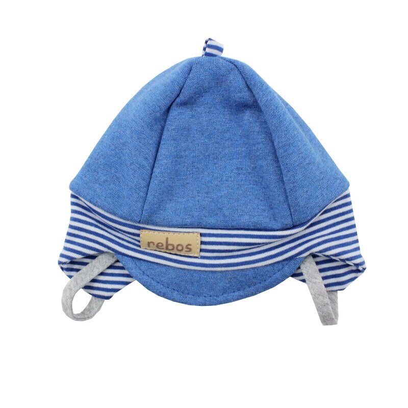 Caciulita, bumbac, albastra cu dungi 36 cm