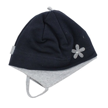 Caciulita, bumbac, bleumarin cu floricica 42 cm Caciulita, bumbac, bleumarin cu floricica 42 cm