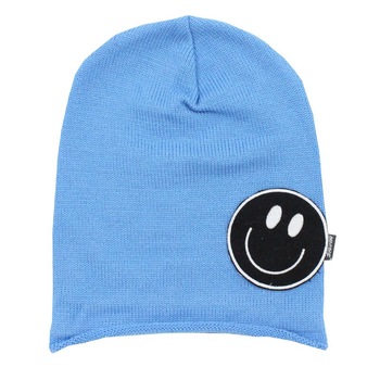 Caciula tip fes, tricotata, acril, Smile, albastra Caciula tip fes, tricotata, acril, Smile, albastra