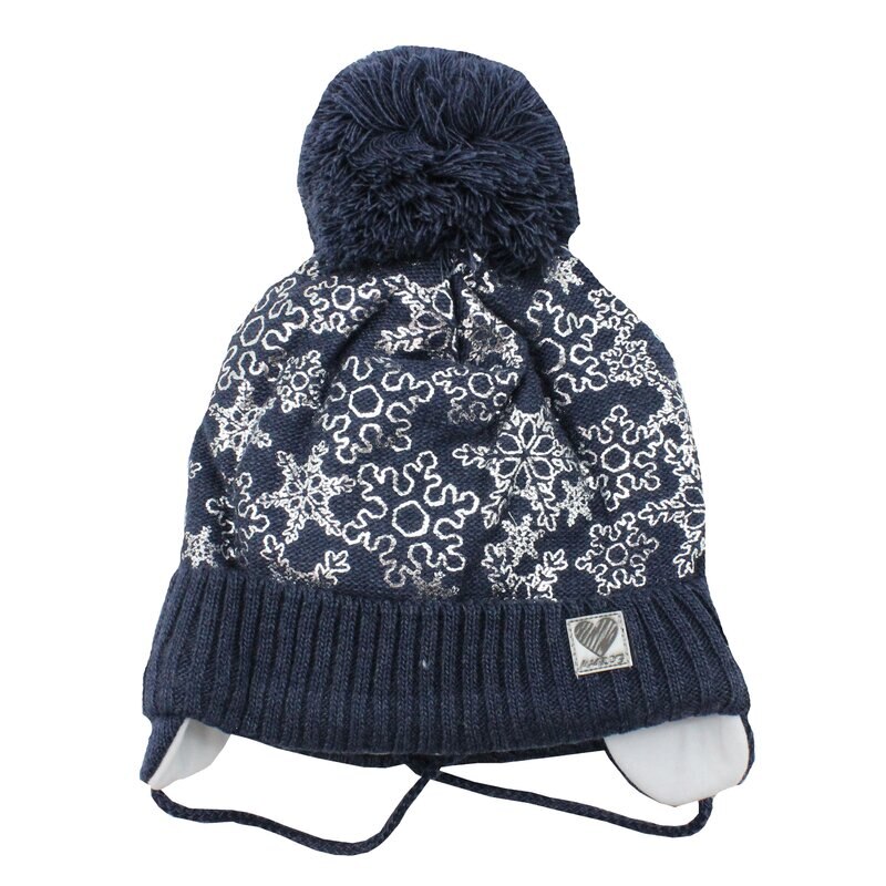 Caciula iarna, din acril, bleumarin cu fulgi