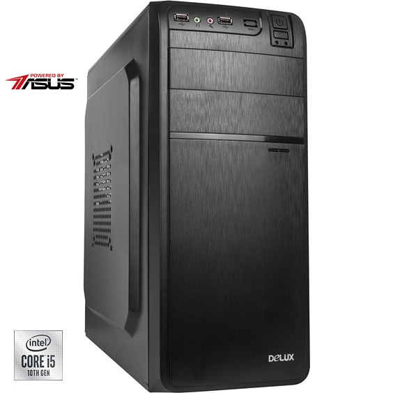 Sistem Desktop PC Serioux Powered by ASUS cu procesor Intel® Core™ i5-10400 pana la 4.30GHz, 8GB DDR4, 500GB SSD M.2 PCIe, Intel® UHD Graphics 630, Microsoft Windows 10 Pro