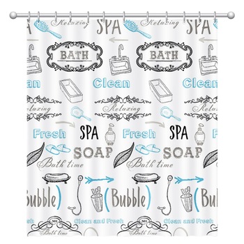 Perdea de baie, Zola, alba, design vintage, 180x180 cm, 12 inele incluse Perdea de baie, Zola, alba, design vintage, 180x180 cm, 12 inele incluse