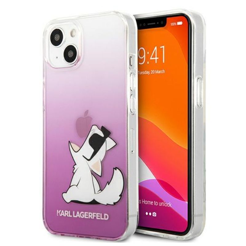 Husa Karl Lagerfeld Choupette Fun compatibila cu iPhone 13, Roz
