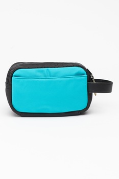 Diesel, Geanta cu text si maner Pouchur, Negru/Turcoaz Diesel, Geanta cu text si maner Pouchur, Negru/Turcoaz