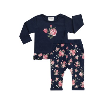 Compleu, bluza cu maneca lunga si pantaloni lungi, bumbac 100%, fete, Bleumarin/Trandafiri, Bleumarin Compleu, bluza cu maneca lunga si pantaloni lungi, bumbac 100%, fete, Bleumarin/Trandafiri, Bleumarin