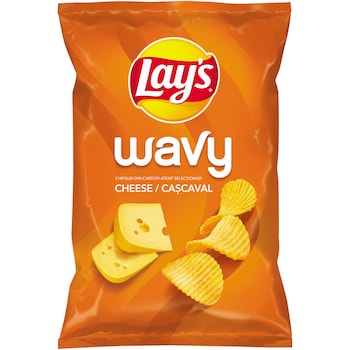 Chipsuri ondulate din cartofi cu branza Lay’s Wavy Cheese, 130g