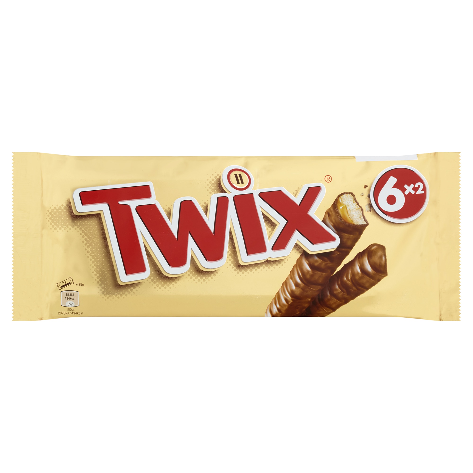 Baton de biscuit, caramel si ciocolata cu lapte Twix, 6x50g, 300 g