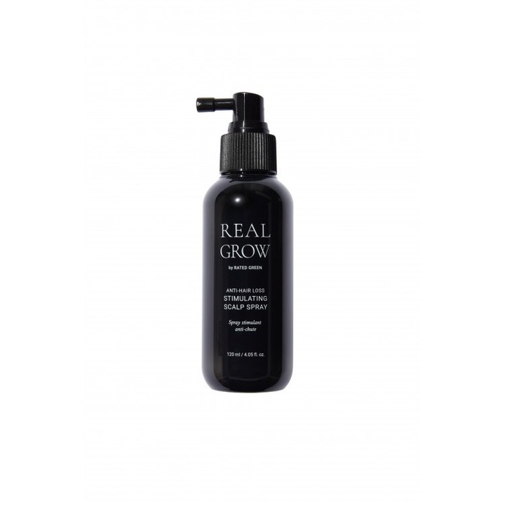 Spray stimulator pentru scalp Rated Green Real Grow Anti Hair Loss Stimulating, 120 ml
