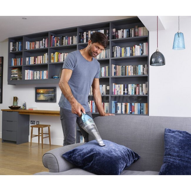 Aspirator de mana Black&Decker NVC220WBC-QW, 7.2 V, 370 ml, Albastru