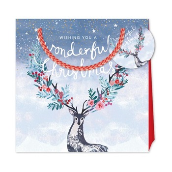 Punga de cadou - Louise Tiler Wishing You A Wonderful Christmas 22 x 22 x 8 cm, Cu model Punga de cadou - Louise Tiler Wishing You A Wonderful Christmas 22 x 22 x 8 cm, Cu model